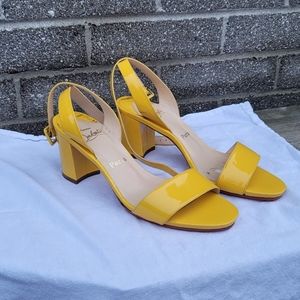 Christian Louboutin Lemon Yellow Patent Sandals Size 9.5